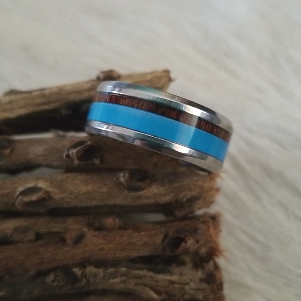 Stainless Steel Inlay Ring - Picture 2 of 4